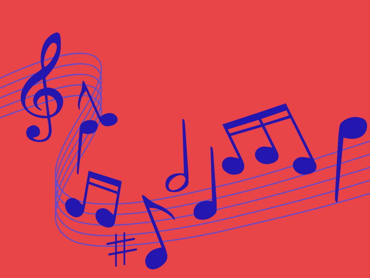 A music bar with notes.