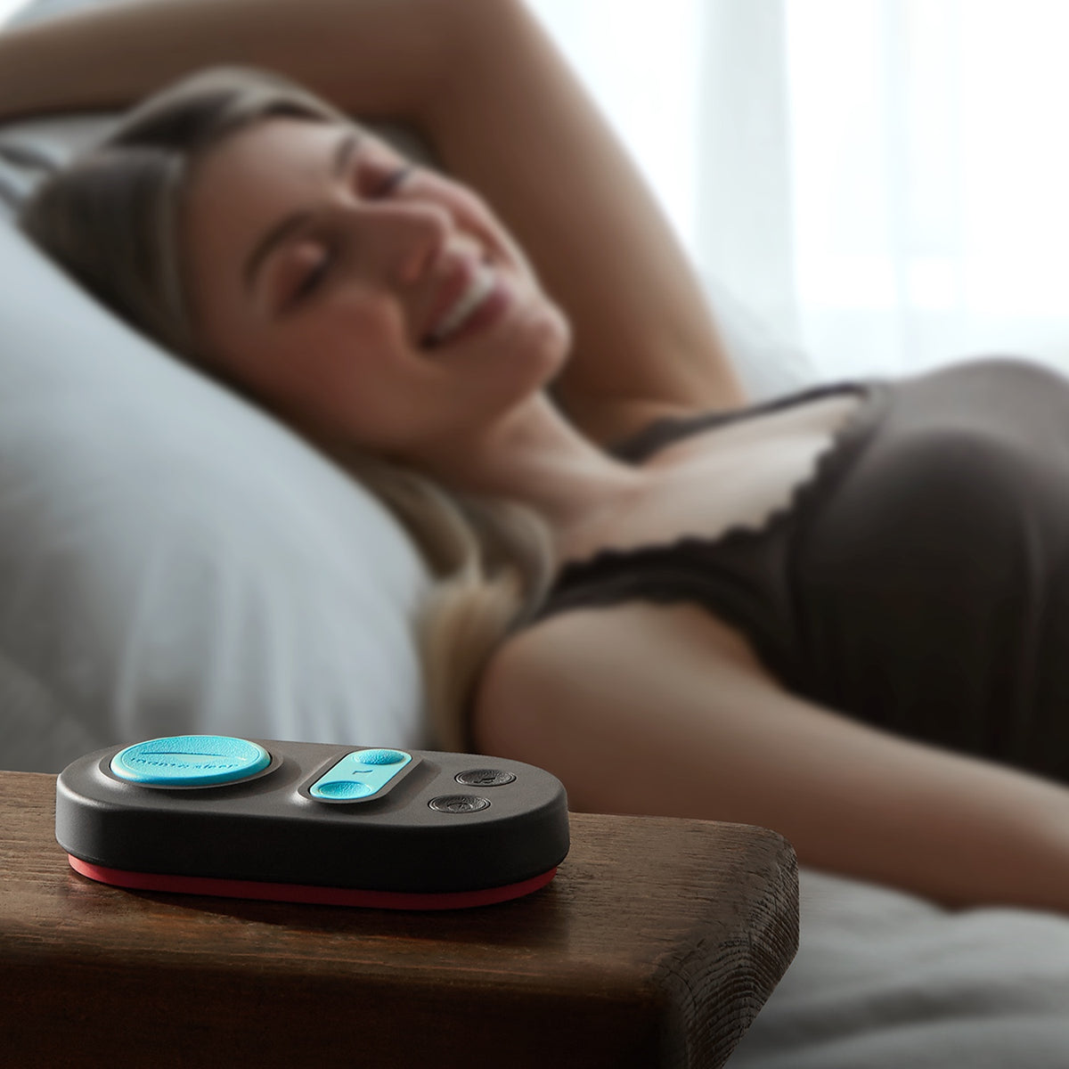 <strong>Effortless control from bed, at any distance</strong>