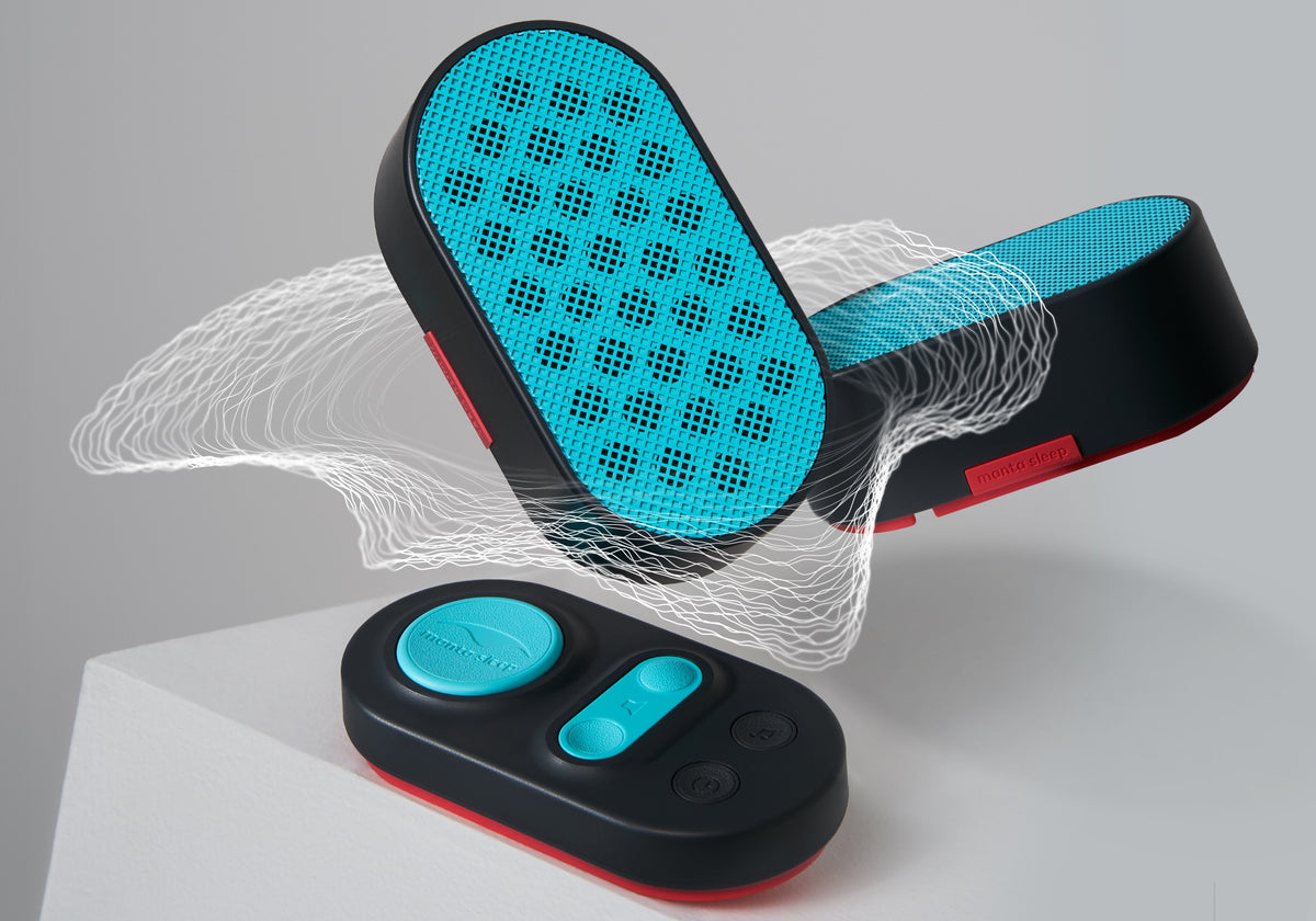 <strong>The dual-speaker noise-blocking system for deeper sleep.</strong>