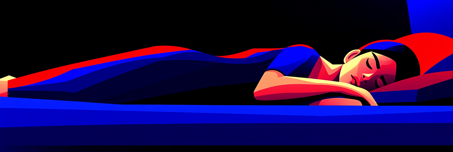 A woman lying down on her side to properly align her spine.