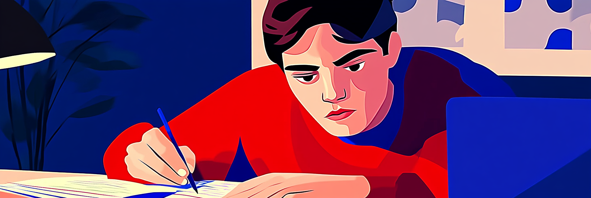 A man writing in his sleep diary to improve his sleep latency.