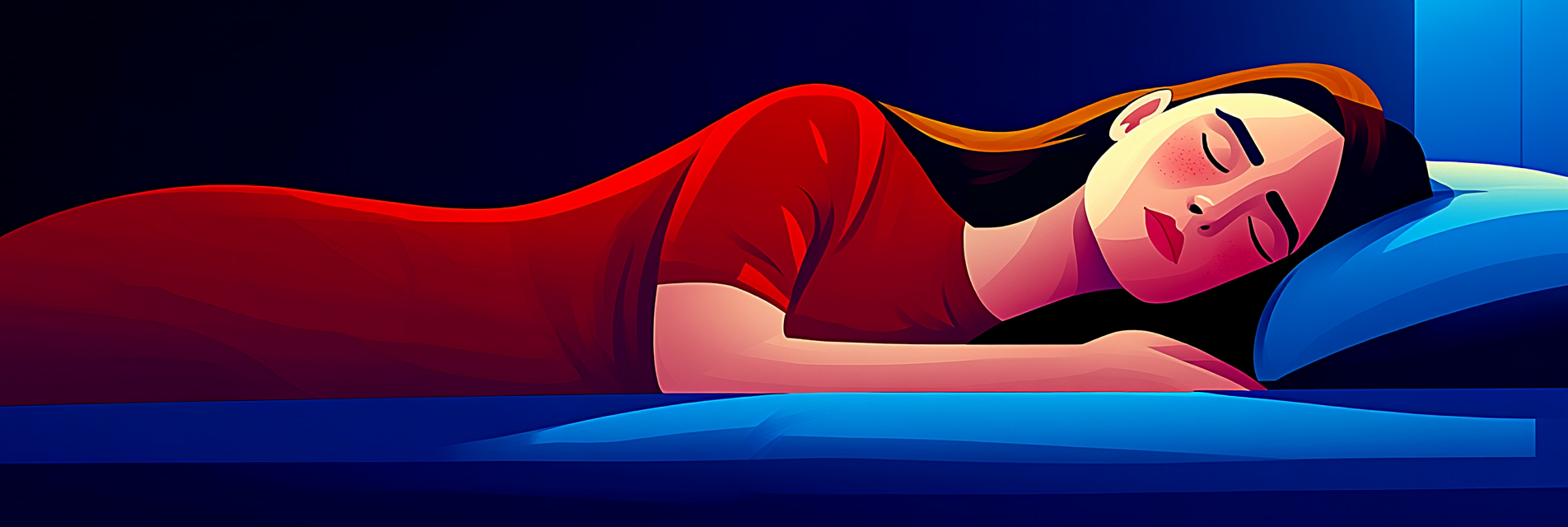 A woman sleeping on her left side to find relief from GERD symptoms.